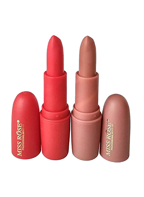 

Miss Rose Matte Lipstick, 2 Pieces, Red/Pink