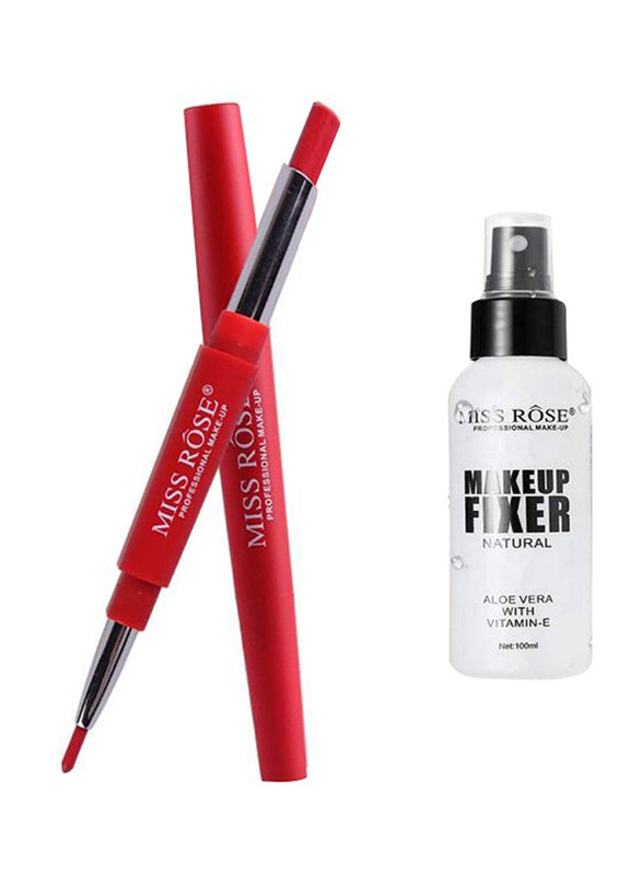 

Miss Rose 2-In-1 Lipstick and Lip Liner with Makeup Fixer, Red