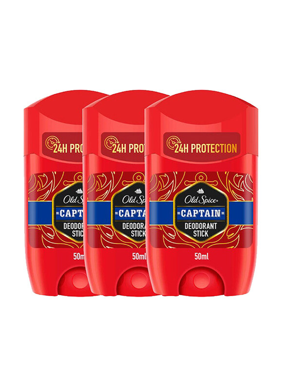 

Old Spice Captain Deodorant Stick, 3 x 50ml