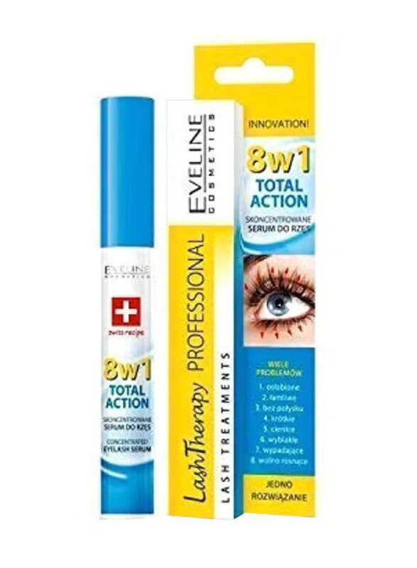 

Eveline Cosmetics 8W1 Total Action Professional Lash Therapy, Clear
