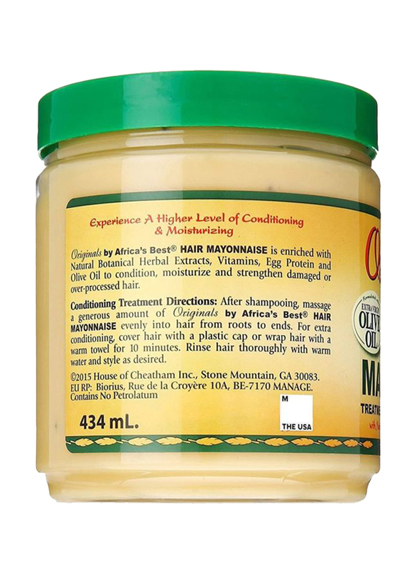 Africa's Best Organics Hair Mayonnaise Treatment with Extra Virgin Olive Oil for Damaged Hair, 2 Pieces x 18oz