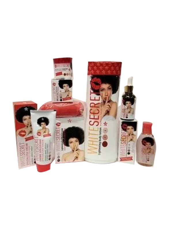 

White Secret Lotion, Cream, Soap, Dark Spot Corrector, Oil, Serum & Tube Set