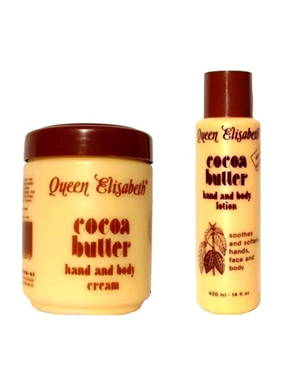 

Queen Elizabeth Cocoa Butter Hand and Body Lotion and Cream Set, 2 Pieces