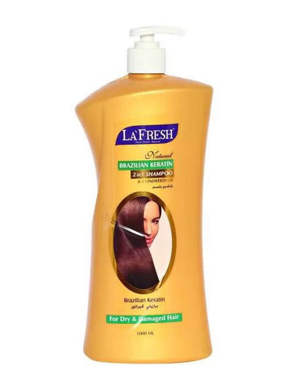 La Fresh Brazilian Keratin 2 In 1 Shampoo & Conditioner for All Hair Types, 1000ml