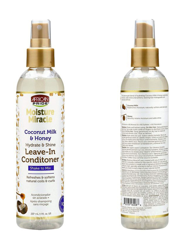 African Pride Moisture Miracle Coconut Milk & Honey Leave-In Conditioner, 237ml