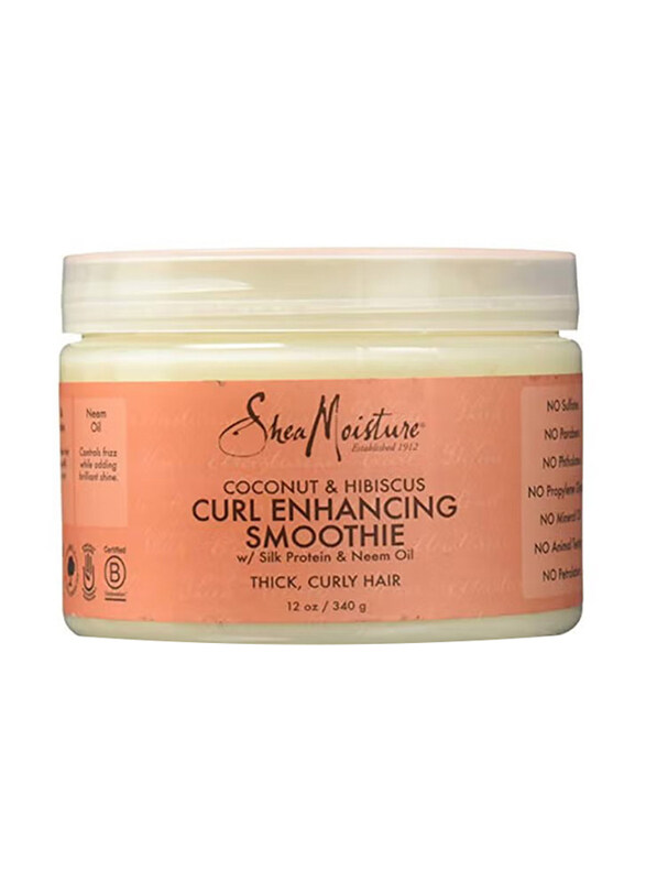 

Shea Moisture Coconut Hibiscus Curl Enhancing Smoothie Silk Protein & Neem Oil for Thick & Curly Hair, 340g