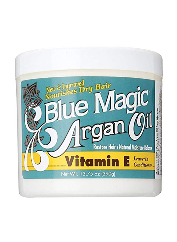 Blue Magic Argan Oil & Vitamin-E Leave-in Conditioner for Dry Hair, 390g
