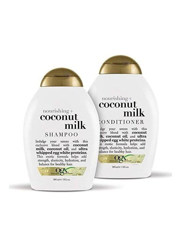 

Ogx Nourishing + Coconut Milk Shampoo and Conditioner Set for All Hair Types, 2 x 385ml