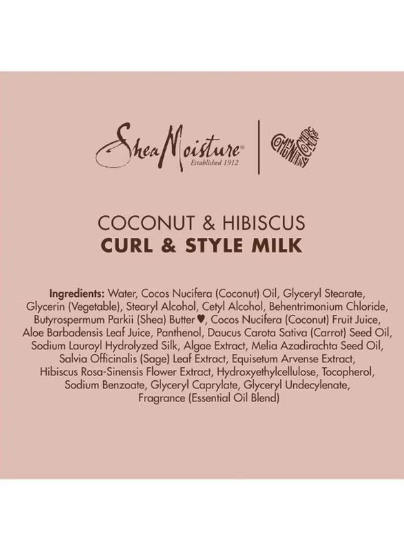 Shea Moisture Coconut & Hibiscus Curl & Style Milk for All Hair Types, 8oz