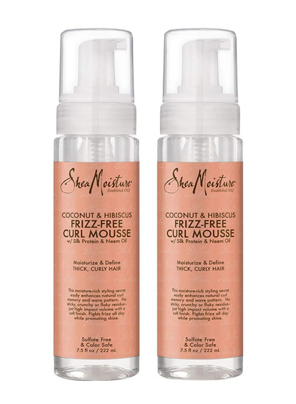 

Shea Moisture Coconut & Hibiscus Frizz Free Curl Mousse, 2 Pieces