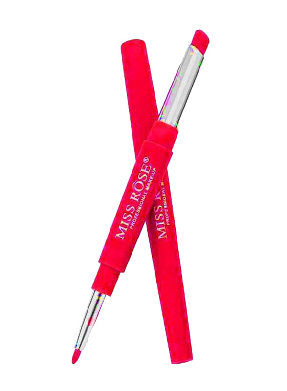 

Miss Rose 2-in-1 Professional Make-Up Lipstick with Lip Liner, 4, Red