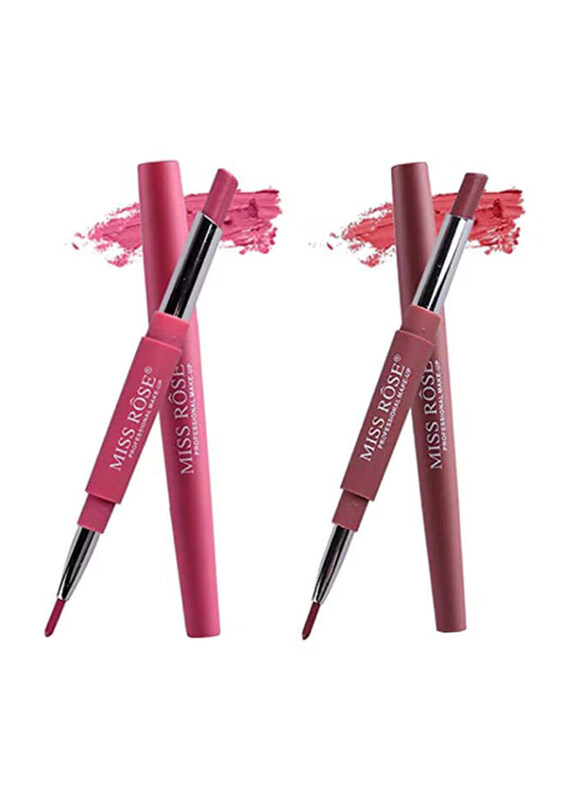 

Miss Rose 2-In-1 Matte Lipstick with Lipliner, 2 Piece, Pink/Peach