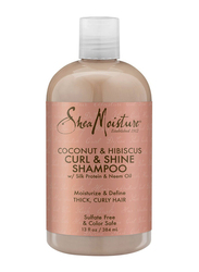 Shea Moisture Coconut & Hibiscus Curl & Shine Shampoo Set, 2 x 384ml