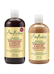 Shea Moisture Strengthen and Restore Shampoo and Conditioner Set for All Hair Types, 2 Pieces