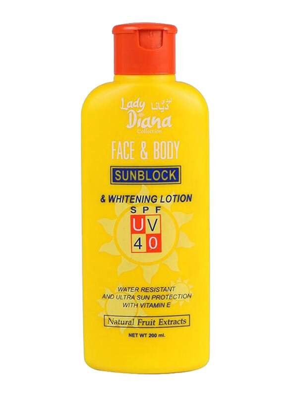 

Lady Diana Face and Body Sunblock and Whitening Lotion Spf 40, 200ml