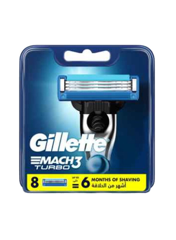 

Gillette Mach3 Turbo Men Razor Blade Refills, 8 Pieces
