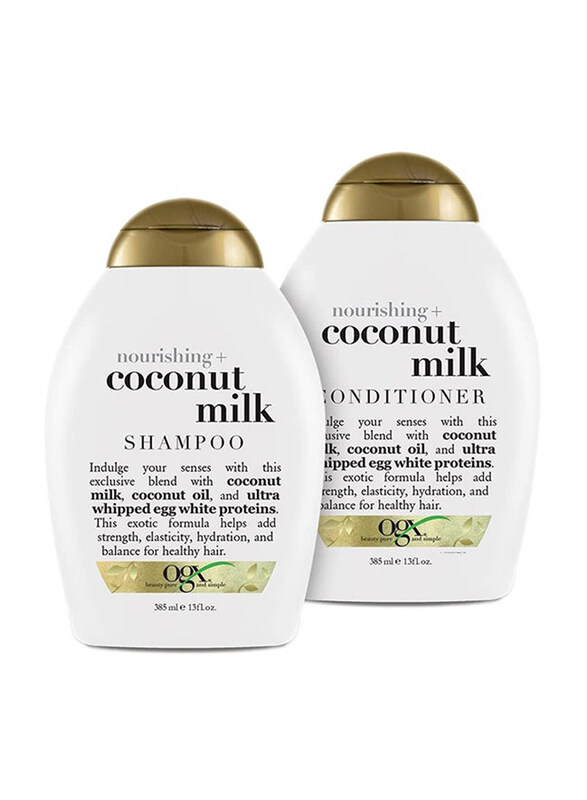 

Ogx Nourishing+ Coconut Milk Shampoo & Conditioner Set for Dry Hair, 2 Pieces x 385ml