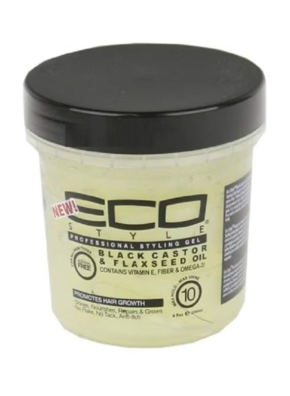 Ecococo Black Castor And Flaxseed Oil Styling Gel for All Type Hair, 8oz