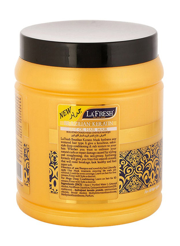 La Fresh Brazilian Keratin Hot Oil Hair Mask Clear, 1000ml