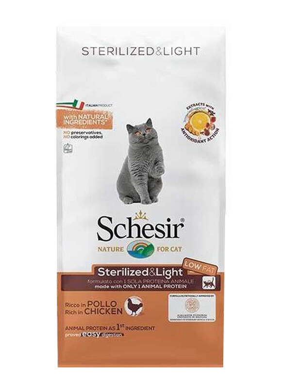 

Schesir A Single Protein Source Sterilized & Light Rich In Chicken Dry Food for Cats, 10 Kg