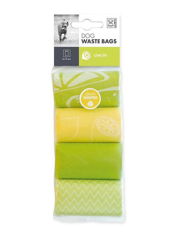 

M-Pets Dog Waste Bags Lemon Scented, 60 Pieces, Multicolour