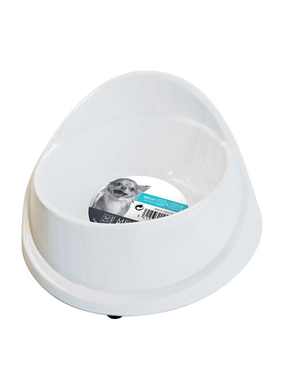 

M-Pets Melamine Single Fashion Bowl for Dogs, 300ml, White