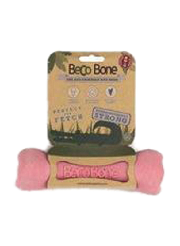 Beco Natural Rubber Bone Dog Toy, M, Pink