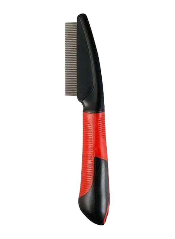 

Flamingo Dog Grooming Comb Rotating Teeth Fine, Black/Red