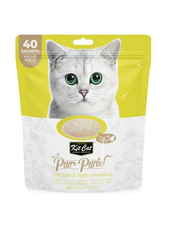 

Kit Cat Purr Puree Chicken & Fiber Wet Cat Food, 40 Sachets