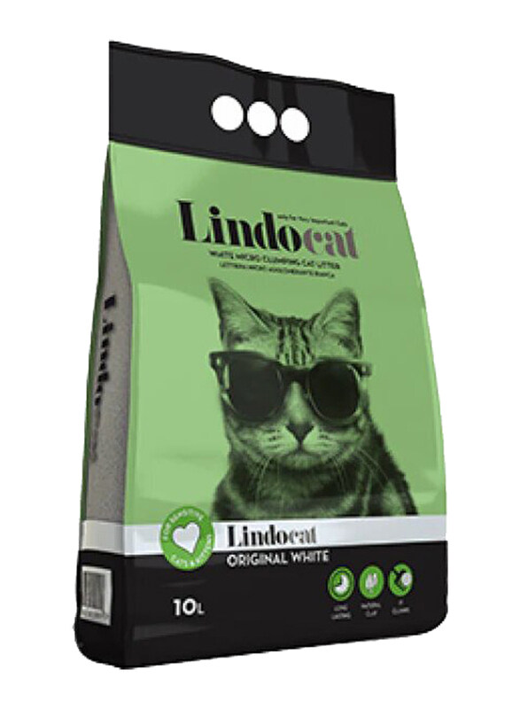 

Lindocat Original Fragrance Free White Bentonite Cat Litter, 10 Litre, Green