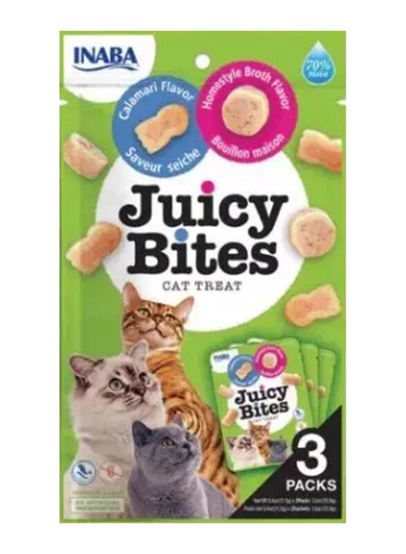 

Inaba Juicy Bites Homestyle Broth & Calamari Flavor Dry Cat Food, 3 Pieces