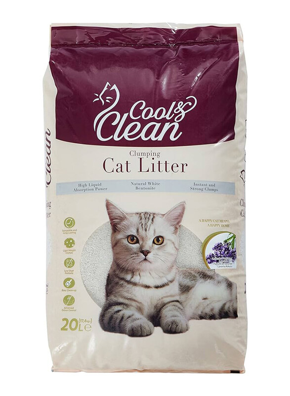 

Patimax Cool & Clean Clumping Orange Cat Litter, 20 Liters, White
