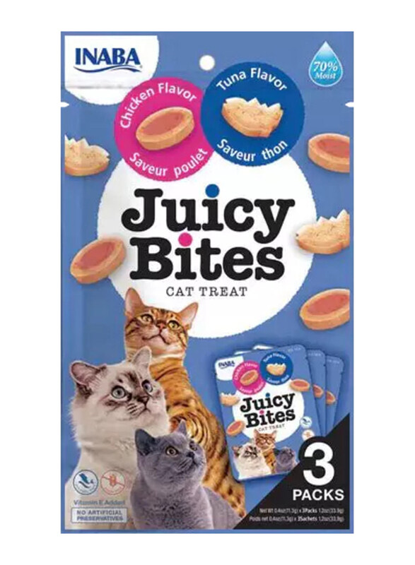 

Inaba Juicy Bites Tuna & Chicken Flavor Treats Dry Cat Food, 3 Pieces