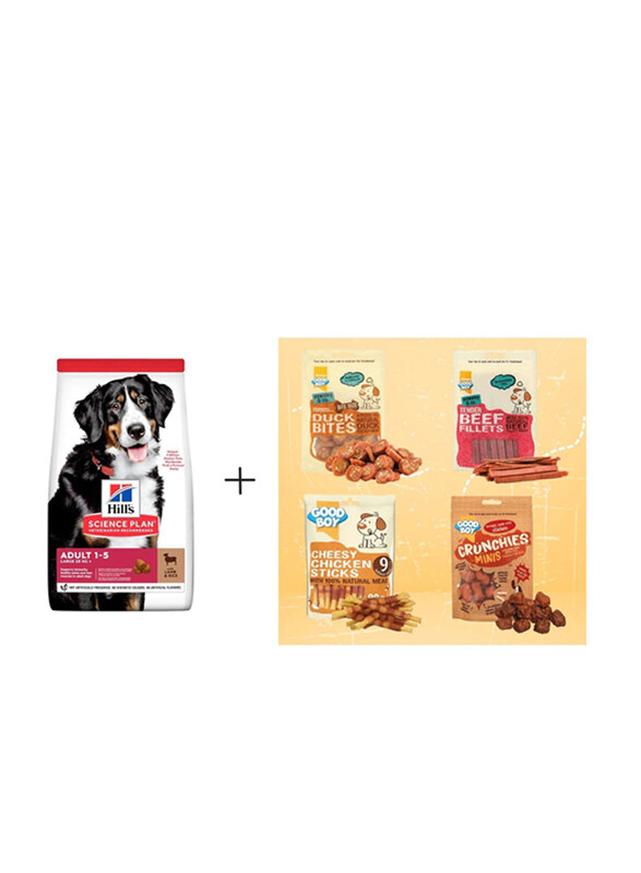 

Hill's Science Plan Lamb & Rice Large Breed Adult Dog Dry Food with Free Armitage Back to School Treats Gift Box, 5 Pieces