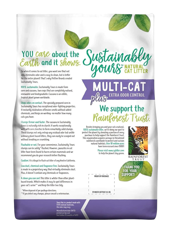 Sustainably Yours Natural Cat Litter Plus, 6 Kg