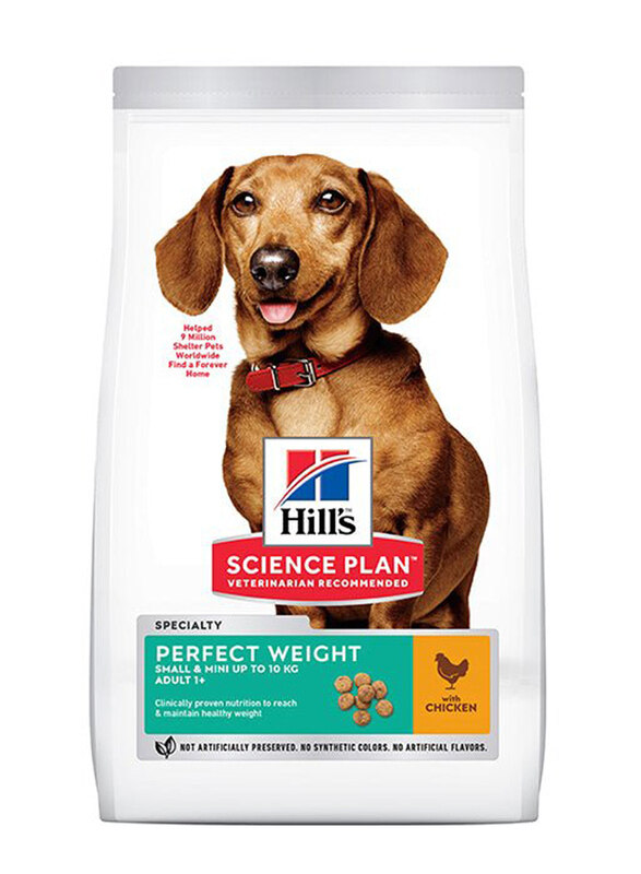 

Hill's Science Plan Perfect Weight Small & Mini Adult Dog Dry Food with Chicken, 1.5 Kg