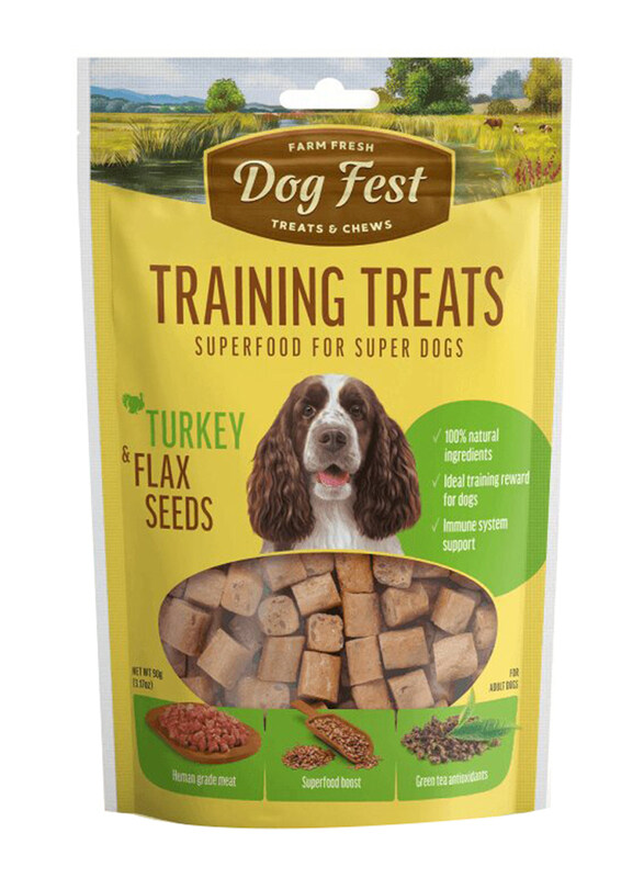 

Dog Fest Turkey and Flax Seeds Training Dog Dry Treats, 90g