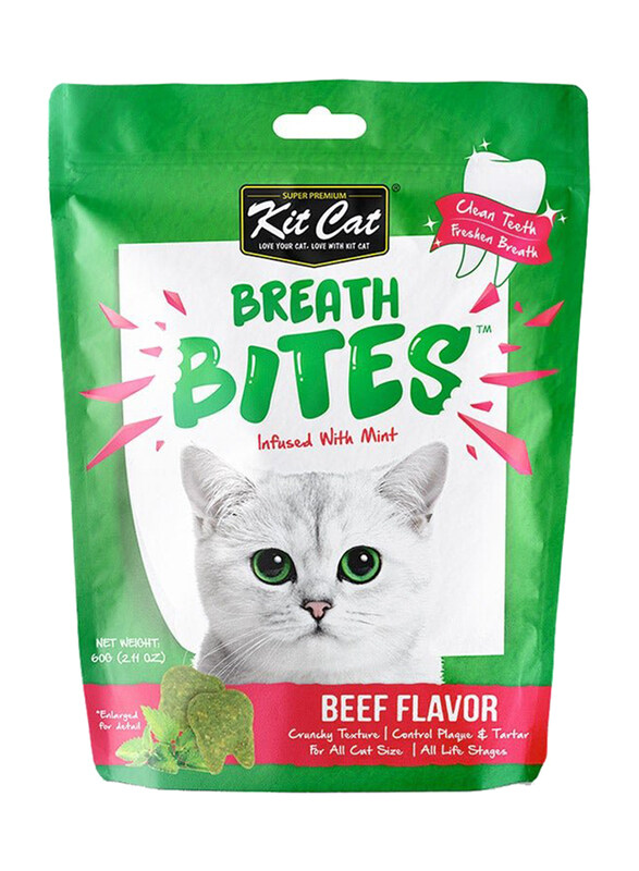 

Kit Cat Breath Bites Beef Cat Dry Food, 60g