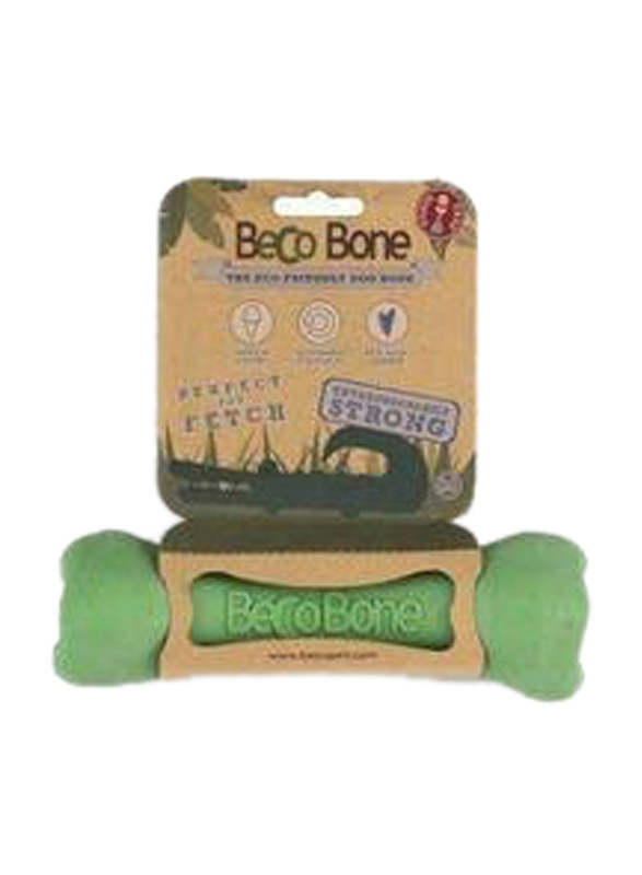 Beco Natural Rubber Bone Dog Toy, M, Green