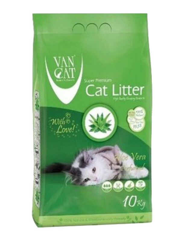 

Van Cat White Aloe Vera Clumping Bentonite Cat Litter, 10 Kg, Green