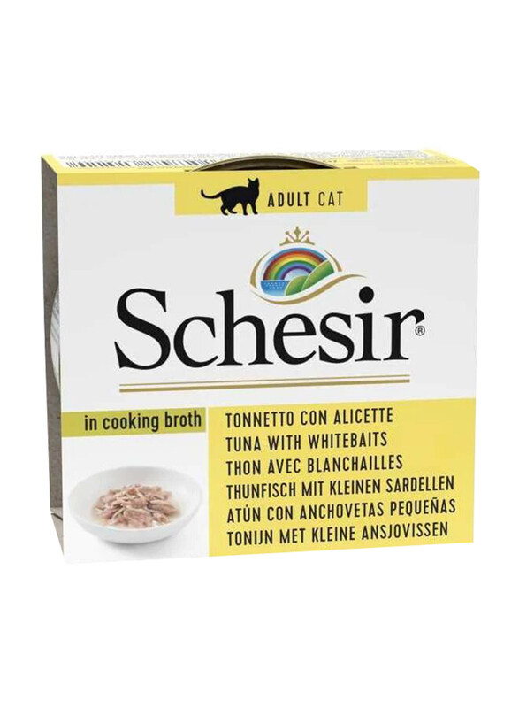 

Schesir Can Broth Tuna With Whitebait Wet Cat Food, 6 x 70g