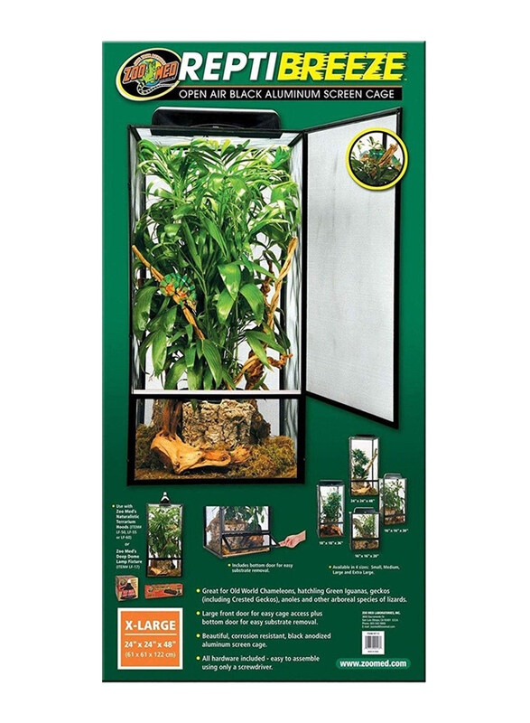 

Zoomed Reptibreeze Alum Screen Cage, Large, Black/Clear
