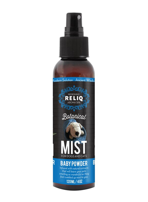 Reliq Baby Powder Perfume/Mist for Dog & Cat, 120ml, Blue