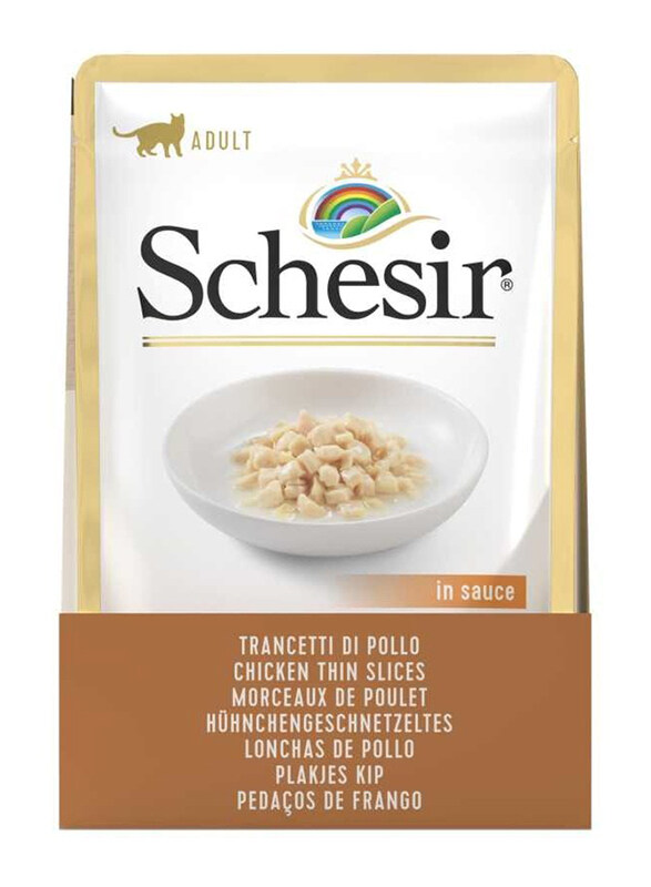 

Schesir Thin Chicken Slices In Gravy Wet Cats Food Pouch, 10 x 85g