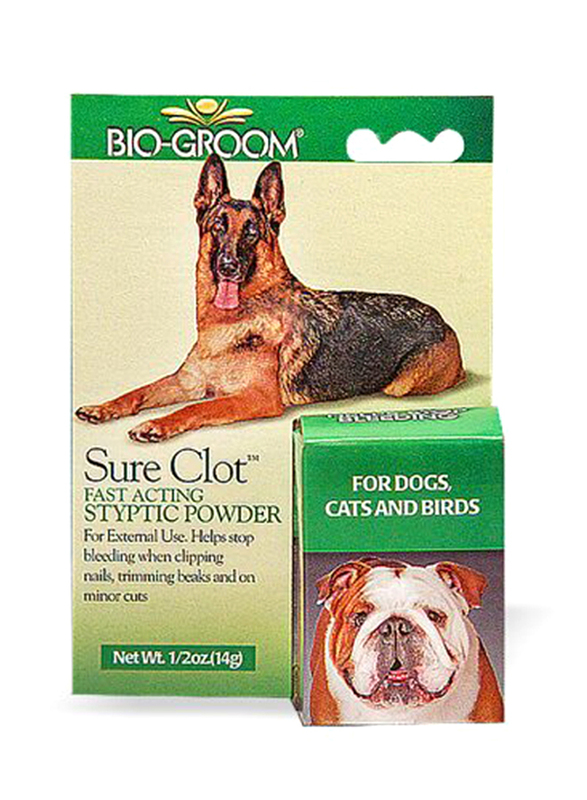 Bio-groom Sure Clot Styptic Powder for Dogs, Cats & Birds, 1.5oz, White