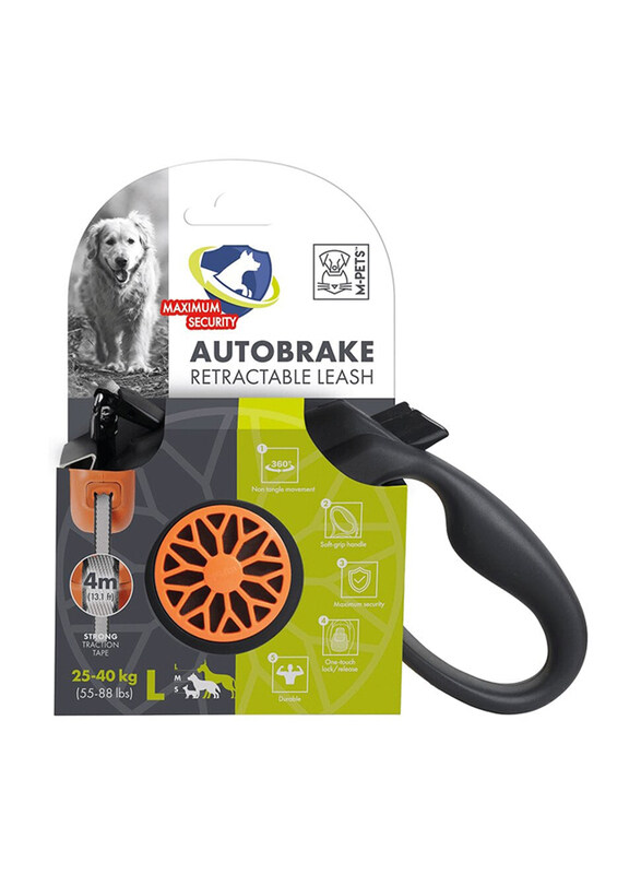 

M-Pets Autobrake Retractable Leash, Large, Black