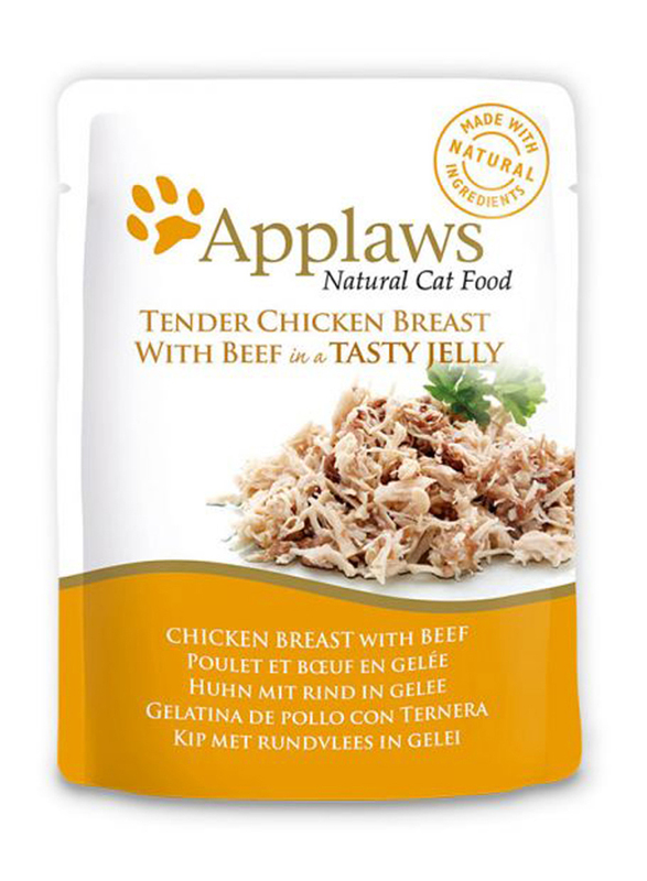 Applaws Chicken with Beef Jelly Pouch Wet Cat Food, 3 x 70g