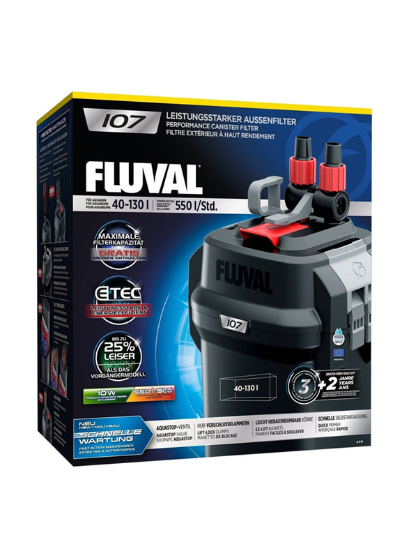 Fluval 107 Filter Canister Filter, Black