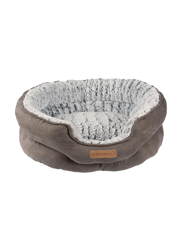 

M-Pets Snake Suede Basket, Large, Grey/White