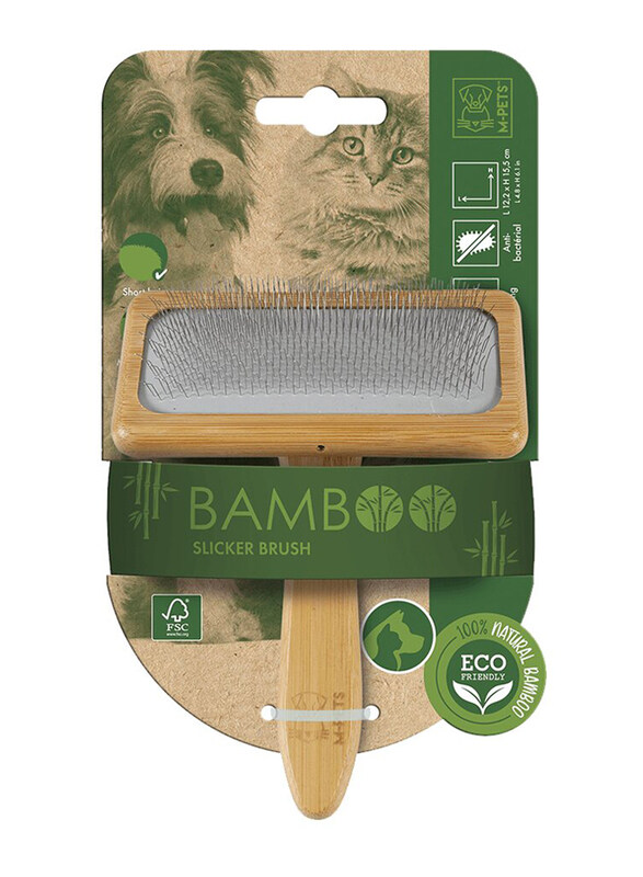 

M-Pets Bamboo Slicker Brush, Medium, Brown